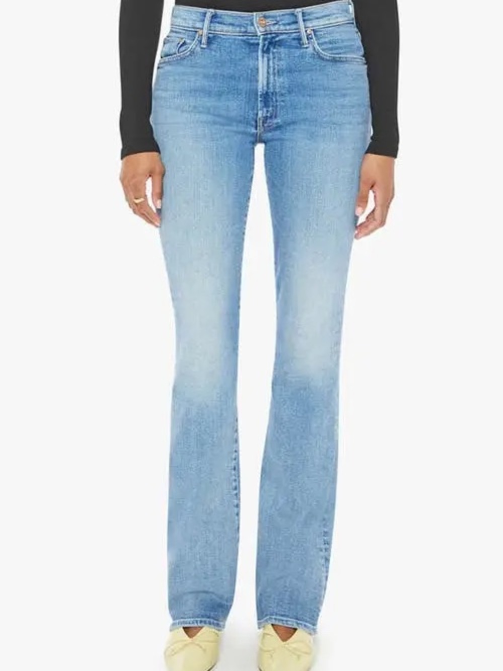 MOTHER The Outsider Sneak Mid Rise Bootcut Jeans in Full Moon Women’s 26